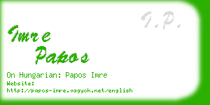 imre papos business card